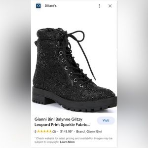 Gianni Bini Leopard Sparkle Combat Boots